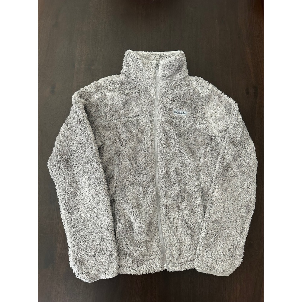 Columbia Fire Side II Sherpa Fleece Jacket Gray Full Zip Women Medium